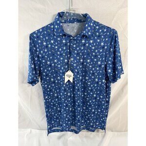 1764 Men’s Performance Golf Polo Shirt Barbecue BBQ Grill Picnic Foodie Sz Med